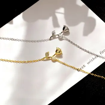 Простое ожерелье с подвеской из розового Циркона Женское Серебро 925 Пробы Сладкий Свадебный Подарок для Новобрачных Ювелирные Аксессуары