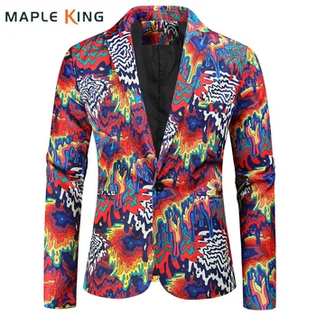 Мужская многоцветная куртка с абстрактным 3D принтом, блейзеры, модный костюм для выпускного вечера, роскошный мужской костюм, куртки для мужчин, пальто 4XL