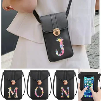 Сумки через плечо, сумка для мобильного телефона с сенсорным экраном, женская сумка через плечо, кошелек, сумка-мессенджер, кошелек, держатель для карт, Розовый узор