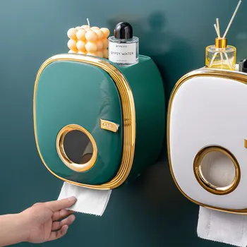 Настенный держатель для туалетной бумаги из белого золота, Двойная полка для кухни, Стеллаж для хранения Аксессуаров для ванной комнаты