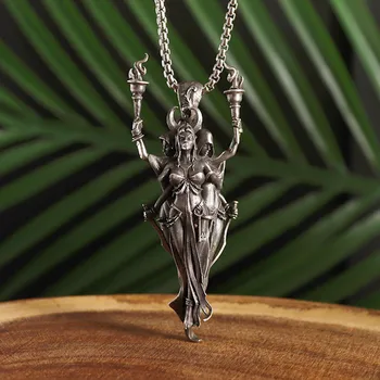 Винтажный готический кулон Демона-ведьмы-фехтовальщика, три женских ожерелья, мужские модные украшения в стиле панк-готика