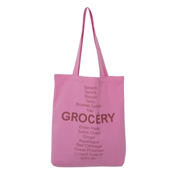 Оптовая продажа, 100 шт./лот, напечатанные на заказ Розово-красные, розовые, желтые, зеленые, многоразовые модные сумки из экошпона, хлопчатобумажные сумки через плечо