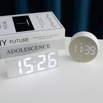 Светодиодный будильник, бесшумный ученик с электронными часами, умное зеркало, цифровой маленький будильник, настольные часы ins wind, настольные часы
