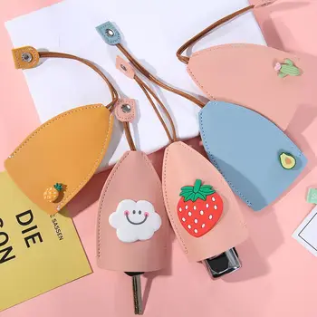 Корейская милая мультяшная сумка для ключей унисекс выдвижного типа из искусственной кожи, кошельки для ключей, ключницы, чехол для ключей от автомобиля, Новый кожаный чехол для брелка