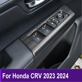 Аксессуары для интерьера Переключатель стеклоподъемника Накладка на панель подлокотника для Honda CRV CR-V 2023 2024 Для стайлинга автомобилей из углеродного волокна