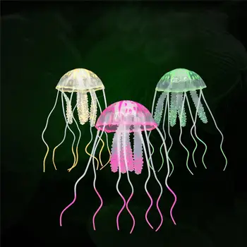 4 шт./лот, Искусственные медузы со светящимся эффектом, украшение аквариума для аквариума, Мини-орнамент, Украшение аквариума для подводных рыб