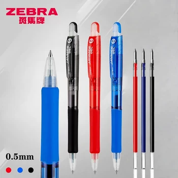 Японская Гелевая Ручка ZEBRA JJZ68 Push Action Signature Pen 0,5 мм с Заправкой Черный Синий Красный Цвет Студенческие Принадлежности Офисные Канцелярские принадлежности
