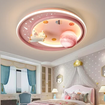 Милая розовая лампа в виде пегаса, потолочные светильники для детской комнаты, Современная теплая романтическая комната принцессы, Декор спальни для мальчиков и девочек, Потолочные светильники