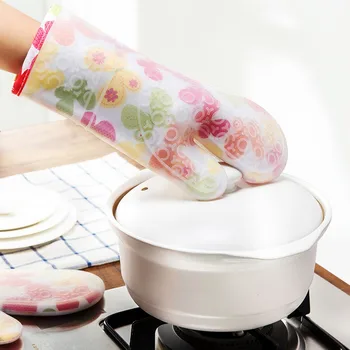 Перчатки для духовки и прихватки Термостойкий набор утолщенных инструментов для приготовления пищи Перчатки для микроволновой печи Нескользящие перчатки для защиты от ожогов Кухня