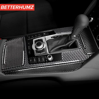 Для Audi A6 C6 2005-2011 Отделка центральной панели переключения передач из углеродного волокна, крышка ящика для хранения, наклейки, аксессуары для интерьера автомобиля