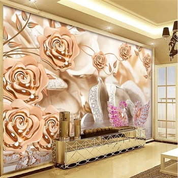 beibehang Настраивает настенные обои любого размера роскошь уважает золотые украшения гостиной 3D фон обои papel de parede