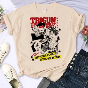 Trigun top женская забавная футболка с аниме, женская дизайнерская одежда с графикой манги
