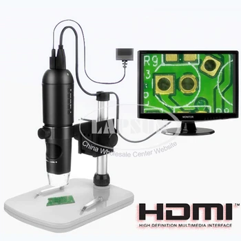 10X - 200X 1080P HDMI USB HD Цифровой лабораторный микроскоп Камера TF Карта Видеомагнитофон для HDMI TV ЖК-ПК