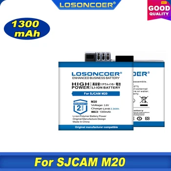 100% Оригинальный аккумулятор LOSONCOER 1300 мАч для SJCAM M20/M20 AIR Action Camera