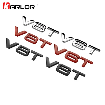 Новый V6T V8T 3D Металлическое Крыло Сбоку Кузова Значок Эмблема Наклейка Ho Car Auto Автомобили для Audi A4 A3 A5 A6 A1 Q3 Q5 Q7 Автостайлинг