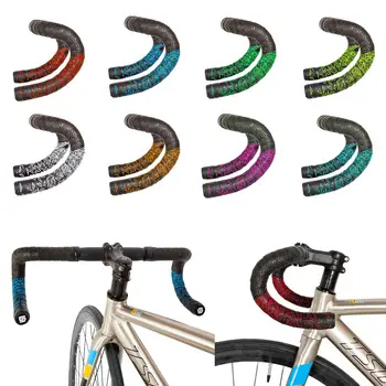 Рисунок хризантемы, амортизация, Градиентный цвет, Дышащий Износостойкий ремень для велосипедного руля из искусственной кожи, аксессуары для шоссейных велосипедов