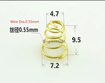 100 шт./лот 7,2 * H9,5 мм Диаметр провода 0,55 мм Маленькая пружина для включения фонарика