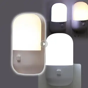 Ночник EU / US Plug Энергосберегающий 3 Вт Ночник Plug Светодиодное освещение в помещении Ночная прикроватная лампа Теплый Белый Свет для чтения