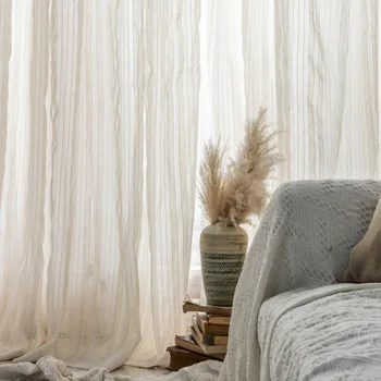 Хлопчатобумажные льняные шторы из льняной ткани в геометрическую полоску классические шторы cortinas для спальни, гостиной, экологически чистых тканей