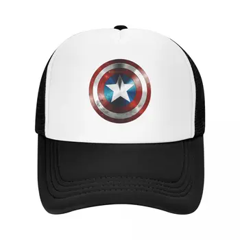 Классическая Унисекс Шляпа Дальнобойщика Captain America Shield для взрослых, косплей Аниме-супергероя, Регулируемая Бейсболка Для защиты От Солнца